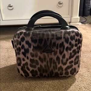 Prada Pink and Black Leopard Cosmetic Bag
